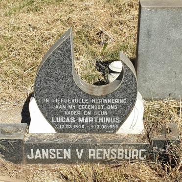 RENSBURG Lucas Marthinus, Jansen van 1946-1984