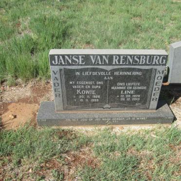 RENSBURG Kowie, Janse van 1926-1993 &amp; Line 1928-2013