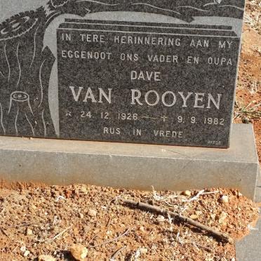 ROOYEN Dave, van 1926-1982