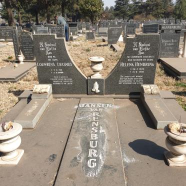 RENSBURG Louwrens Erasmus, Jansen van 1918-2008 &amp; Helena Hendrina 1925-1980