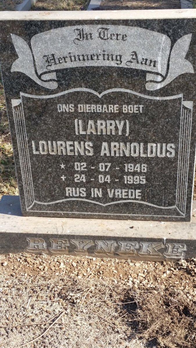 REYNEKE Lourens Arnoldus 1946-1995