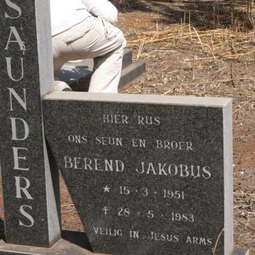 SAUNDERS Berend Jakobus 1951-1983