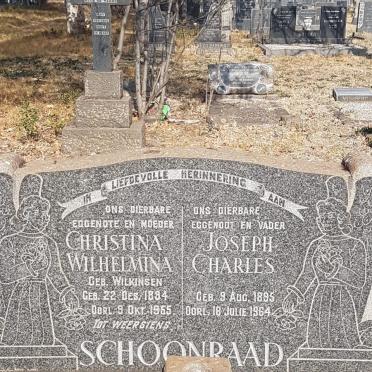 SCHOONRAAD Joseph Charles 1895-1964 &amp; Christina Wilhelmina WILKINSEN 1894-1955