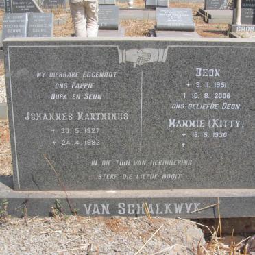 SCHALKWYK Johannes Marthinus, van 1927-1983 &amp; Kitty 1930- :: VAN SCHALKWYK Deon 1951-2006