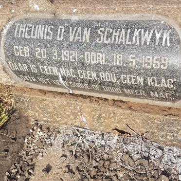SCHALKWYK Theunis D, van 1921-1959
