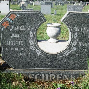 SCHRENK Dolfie 1918-1997 &amp; Hannetjie 1924-2010