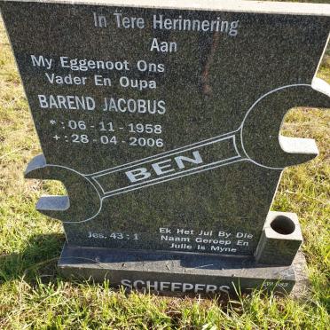 SCHEEPERS Barend Jacobus 1958-2006