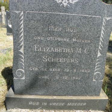 SCHEEPERS Elizabetha M.C. nee DE BEER 18?0-1962