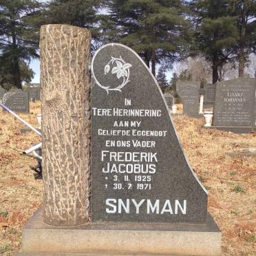 SNYMAN Frederik Jacobus 1925-1971