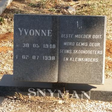 SNYMAN Yvonne 1940-1998