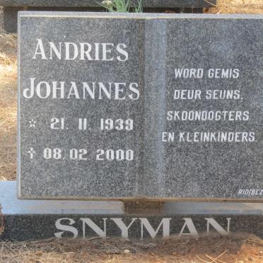 SNYMAN Andries Johannes 1939-2000
