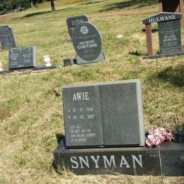 SNYMAN Awie 1940-2007