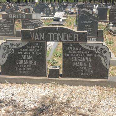TONDER Adam Johannes, van 1919-1983 &amp; Susanna Maria D. 1914-1982
