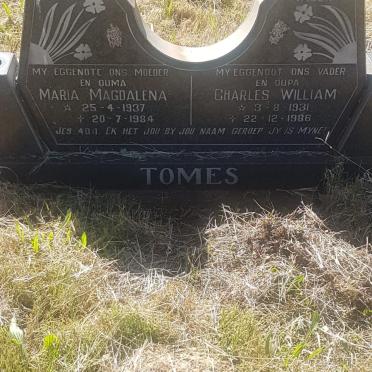 TOMES Charles William 1931-1986 &amp; Maria Magdalena 1937-1984