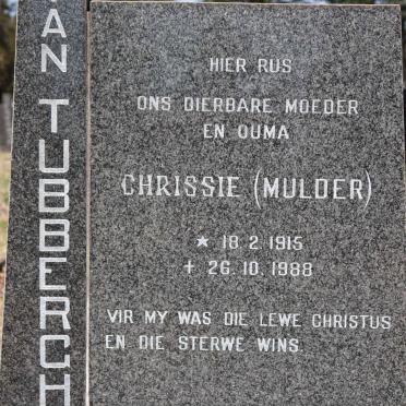 TUBBERGH Chrissie, van nee MULDER 1915-1988