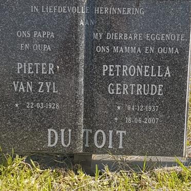 TOIT Pieter van Zyl, du 1928- &amp; Petronella Gertrude 1937-2007
