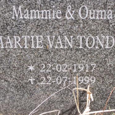TONDER Martie, van 1917-1999