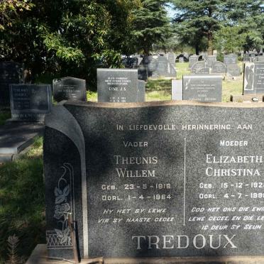 TREDOUX Theunis Willem 1918-1964 &amp; Elizabeth Christina 1924-1999