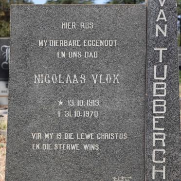 TUBBERGH Nicolaas Vlok, van 1913-1970
