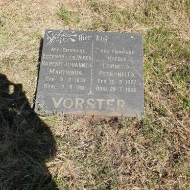 VORSTER Barend Johannes Marthinus 1875-1961 &amp; Cornelia Petronella 1887-1985
