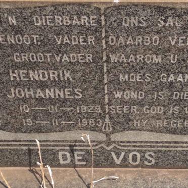 VOS Hendrik Johannes, de 1929-1983