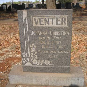 VENTER Johanna Christina nee DU TOIT 1917-1972