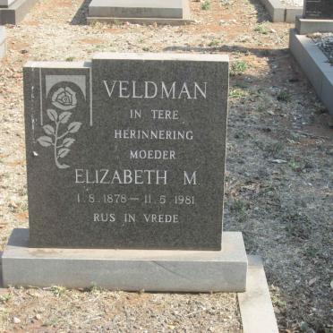 VELDMAN Elizabeth M. 1878-1981