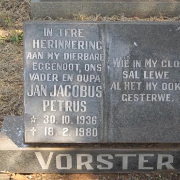 VORSTER Jan Jacobus Petrus 1936-1980