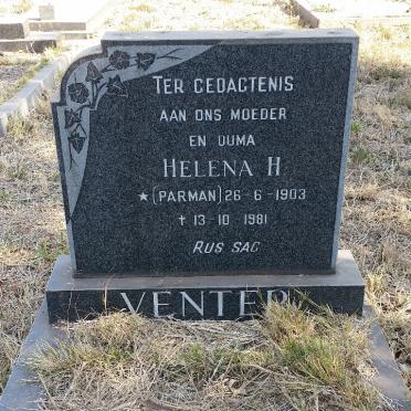VENTER Helena H. nee PARMAN 1903-1981