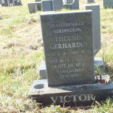 VICTOR Theunis Gerhardus 1947-1996