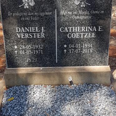 VERSTER Daniel J. 1932-1971 &amp; Catherina E. COETZEE 1934-2018