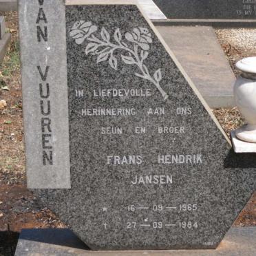 VUUREN Frans Hendrik Jansen, van 1965-1984