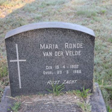 VELDE Maria Ronde, van der 1902-1966
