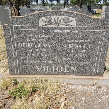 VILJOEN Albert Johannes 1904-1970 &amp; Johanna M.P. 1909-1973