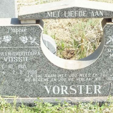 VORSTER Vossie 1921-2008 &amp; Vossie 1926-1996