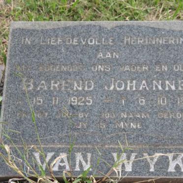 WYK Barend Johannes, van 1925-1986