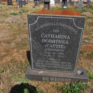WEERDT Catharina Dorathea, de nee FRONEMAN 1924-2013