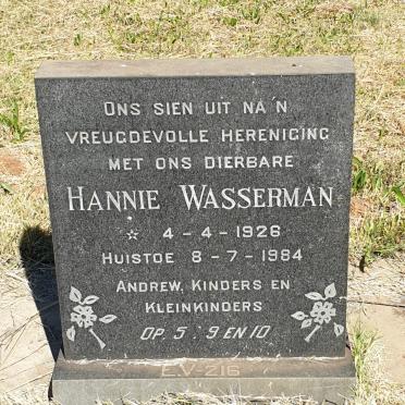 WASSERMAN Hannie 1926-1984