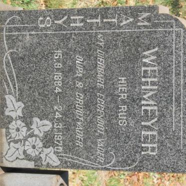 WEHMEYER Matthys 1884-1970