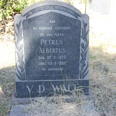WALT Petrus Albertus, v.d. 1923-1962