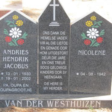 WESTHUIZEN Andries Hendrik Jacobus, van der 1930-2002 &amp; Nicolene 1942-