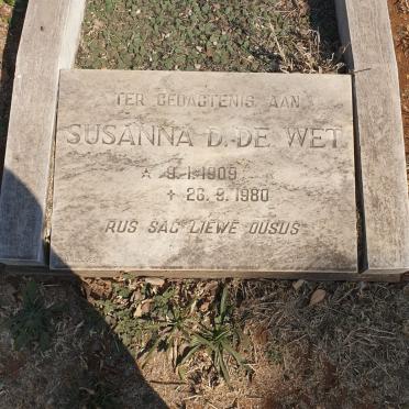 WET Susanna D., de 1909-1980