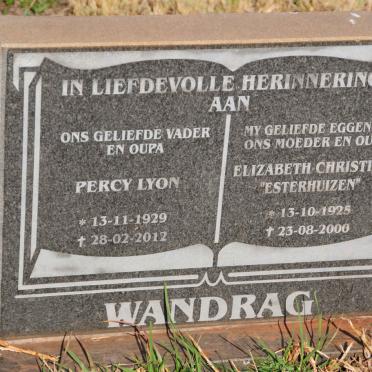 WANDRAG Percy Lyon 1929-2012 & Elizabeth Christina ESTERHUIZEN 1925-2000