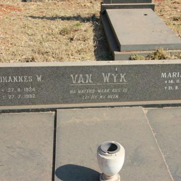 WYK Johannes W., van 1924-1982 &amp; Maria M. 1922-2004