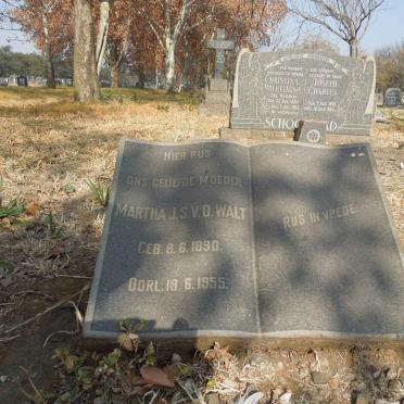 WALT Martha J.S., v.d. 1890-1955