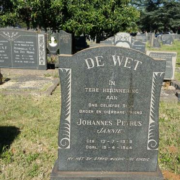 WET Johannes Petrus, de 19?9-1964