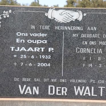 WALT Tjaart P., van der 1932-2004 & Cornelia J.M. 1933-1979