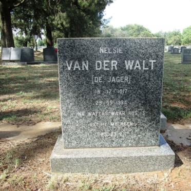 WALT Nelsie, van der nee DE JAGER 1917-1994