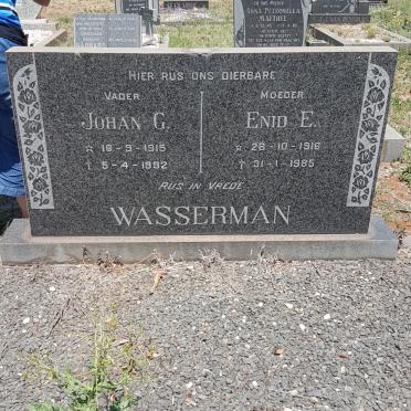 WASSERMAN Johan G. 1915-1992 &amp; Enid 1916-1985