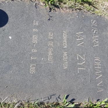 ZYL Susara Johanna, van formerly MOUTON nee DE SWARDT 1906-1965